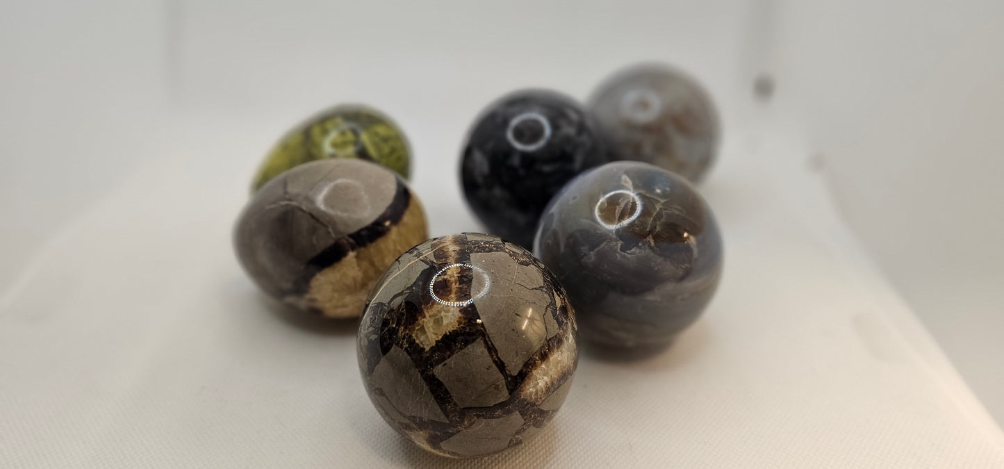 Various Stone Sphere and Egg Shapes