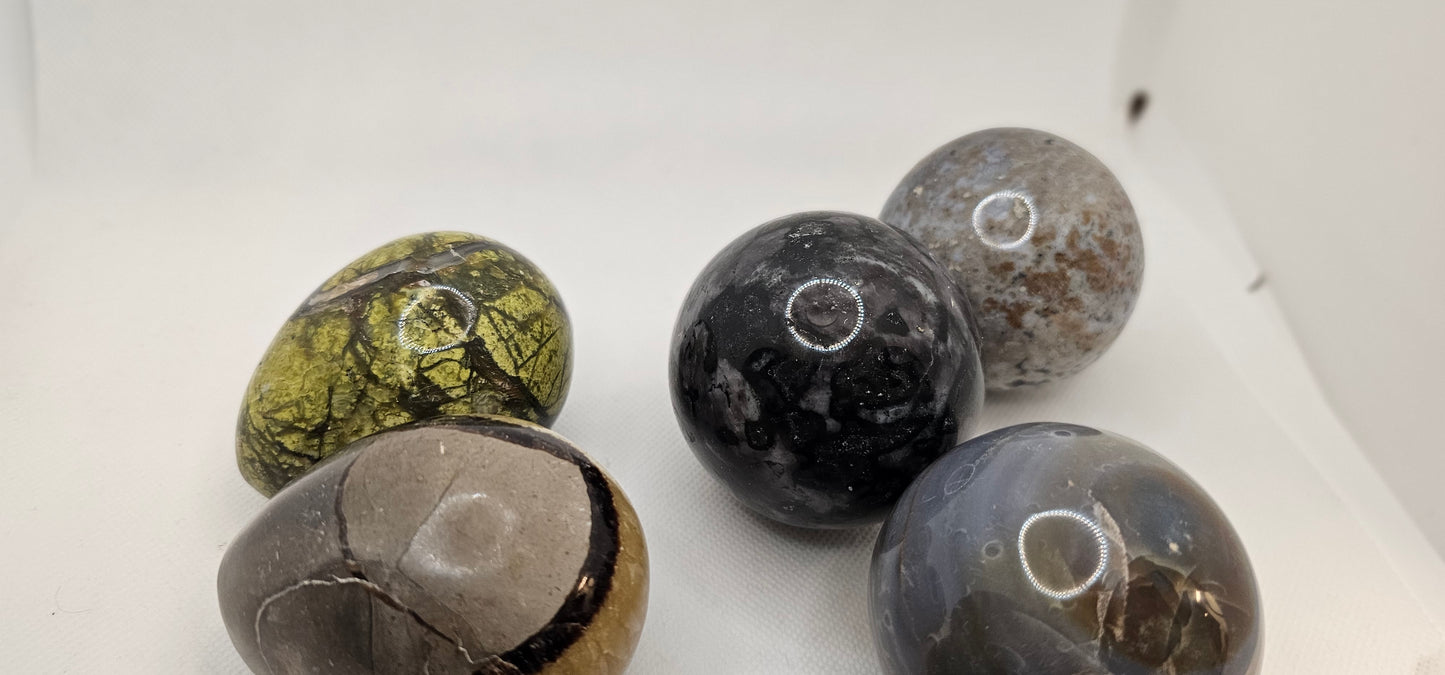 Various Stone Sphere and Egg Shapes