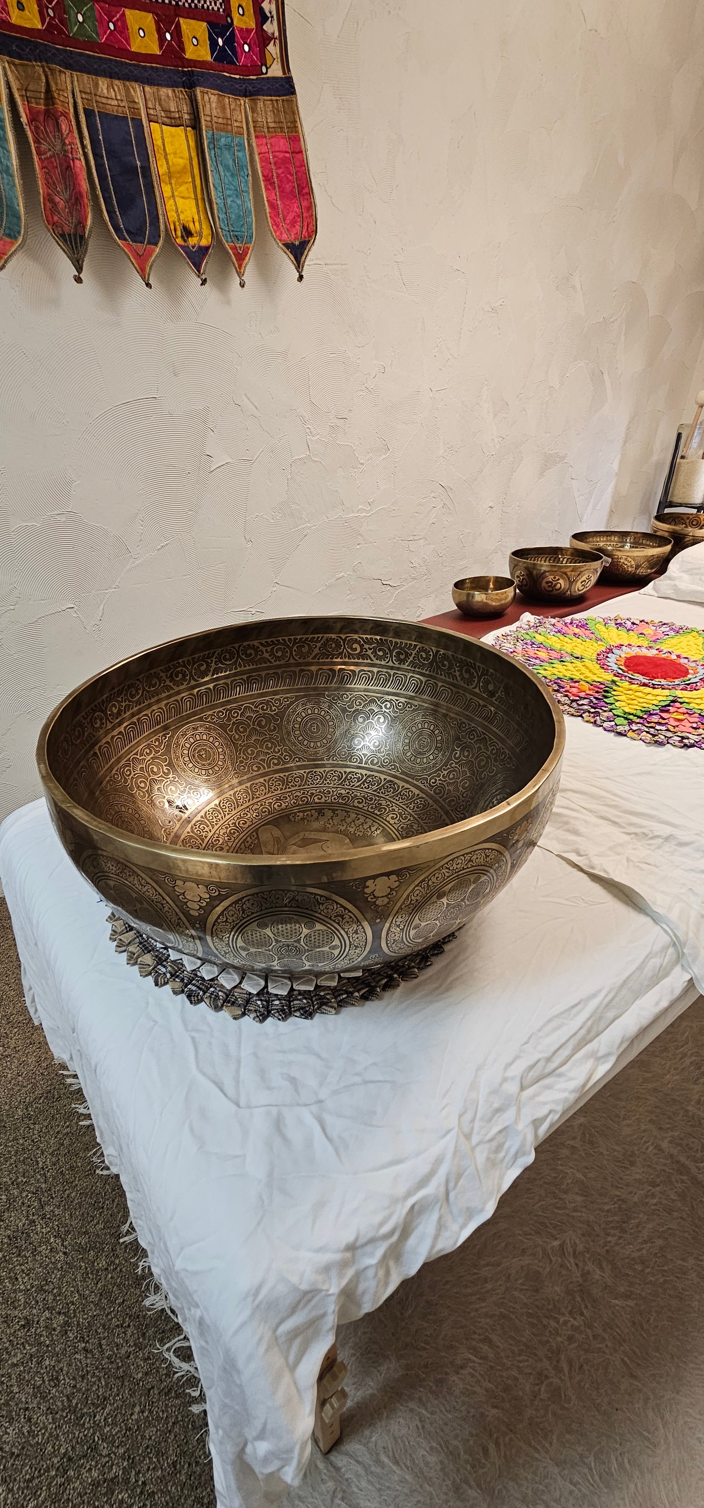 Etched Himalayan Mother Bowl 19 Inches in Diameter A Note