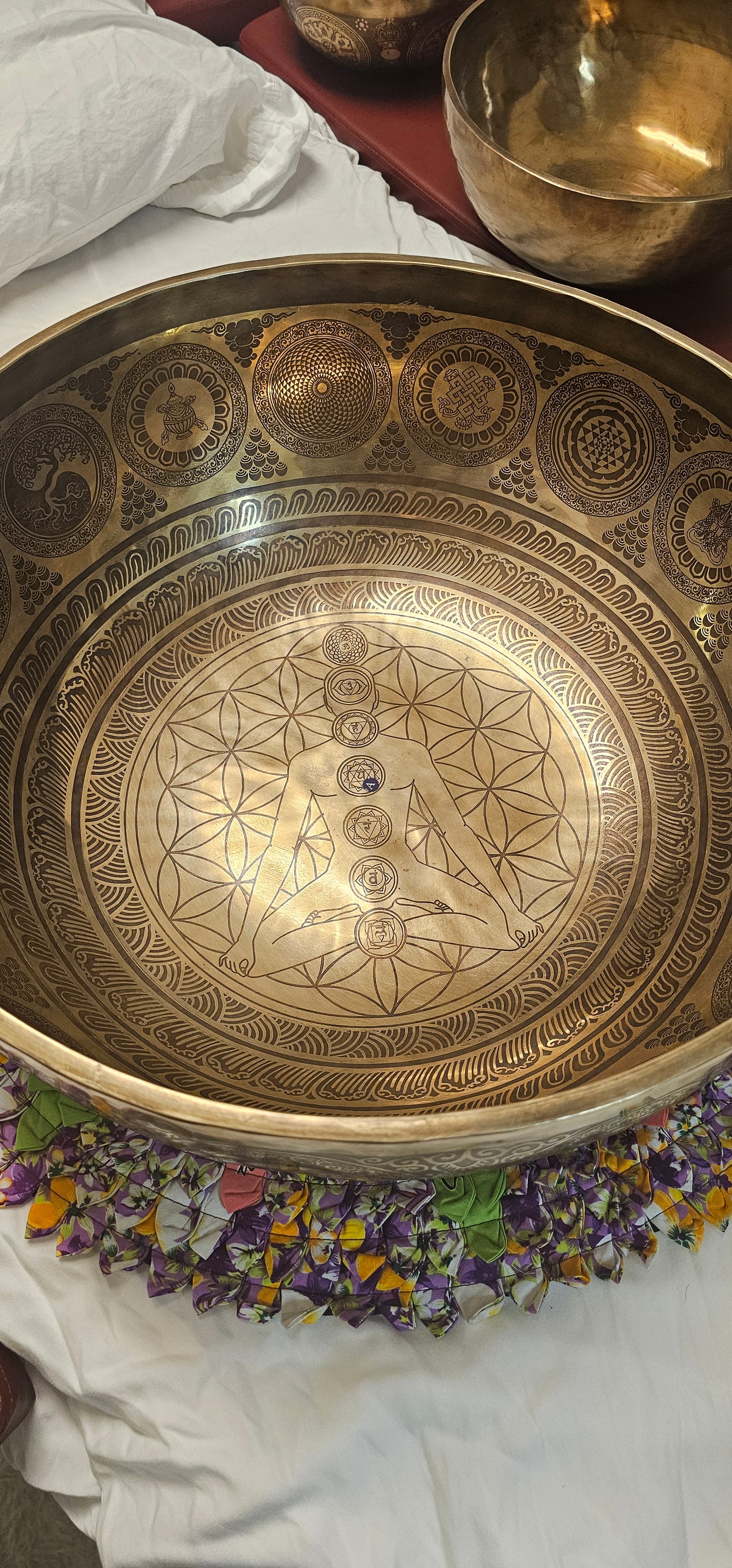 Etched Himalayan Mother Bowl 19 Inches in Diameter A Note