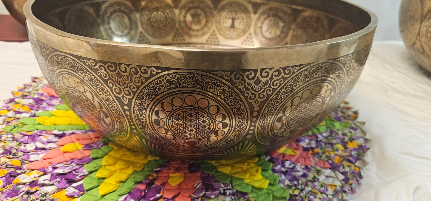 Etched Himalayan Mother Bowl 19 Inches in Diameter A Note