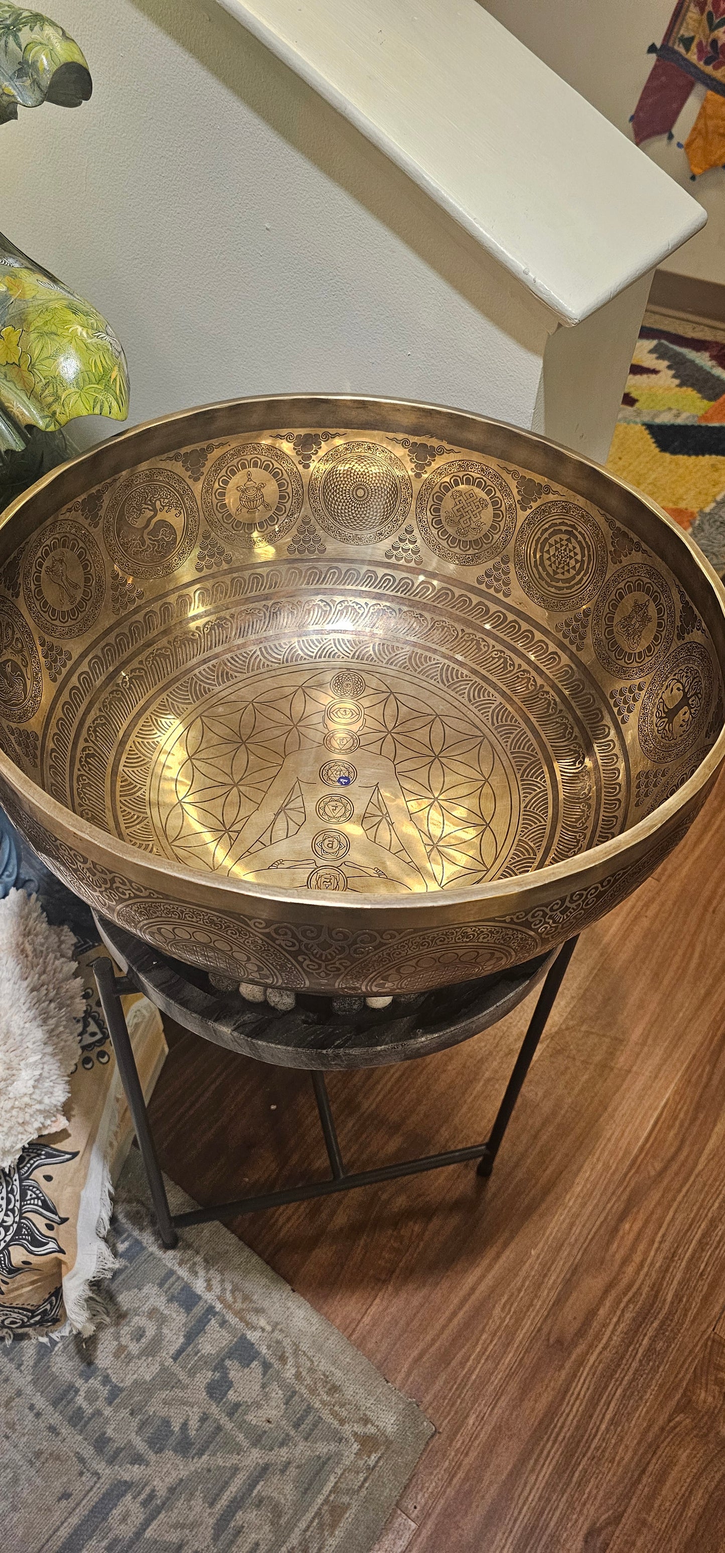 Etched Himalayan Mother Bowl 19 Inches in Diameter A Note