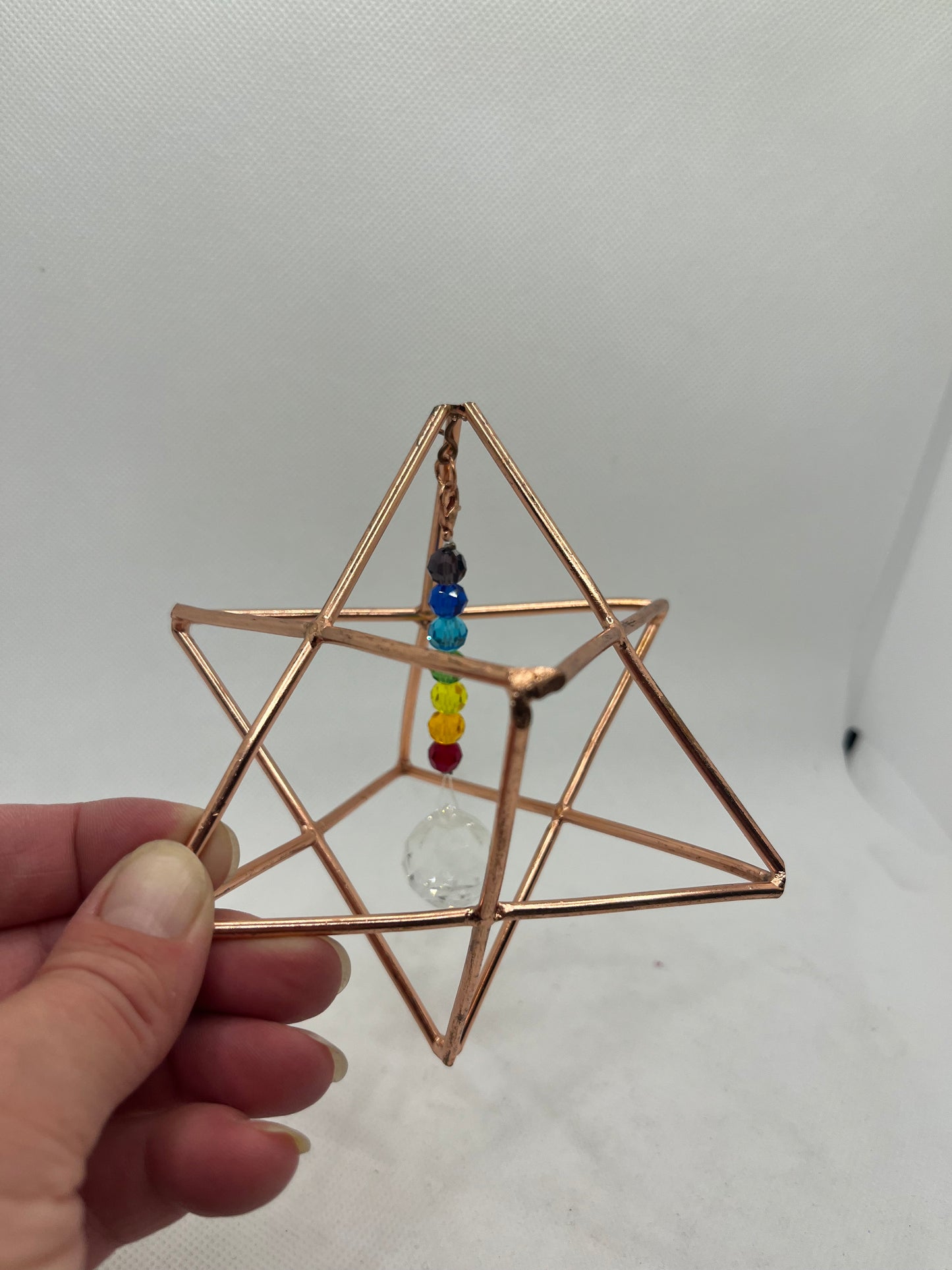 Copper Merkaba with Chakra Crystals