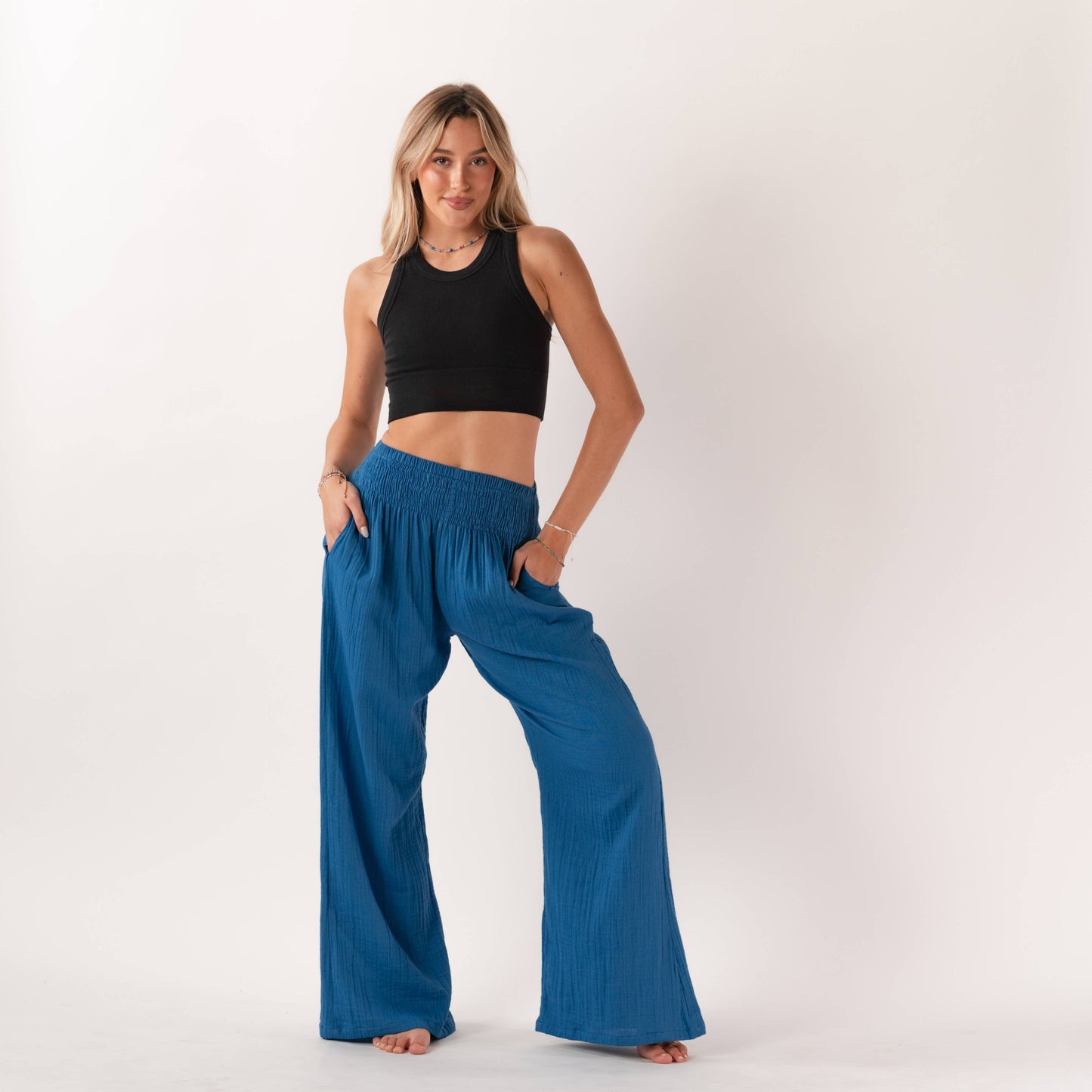 Wide Leg Cotton Pants