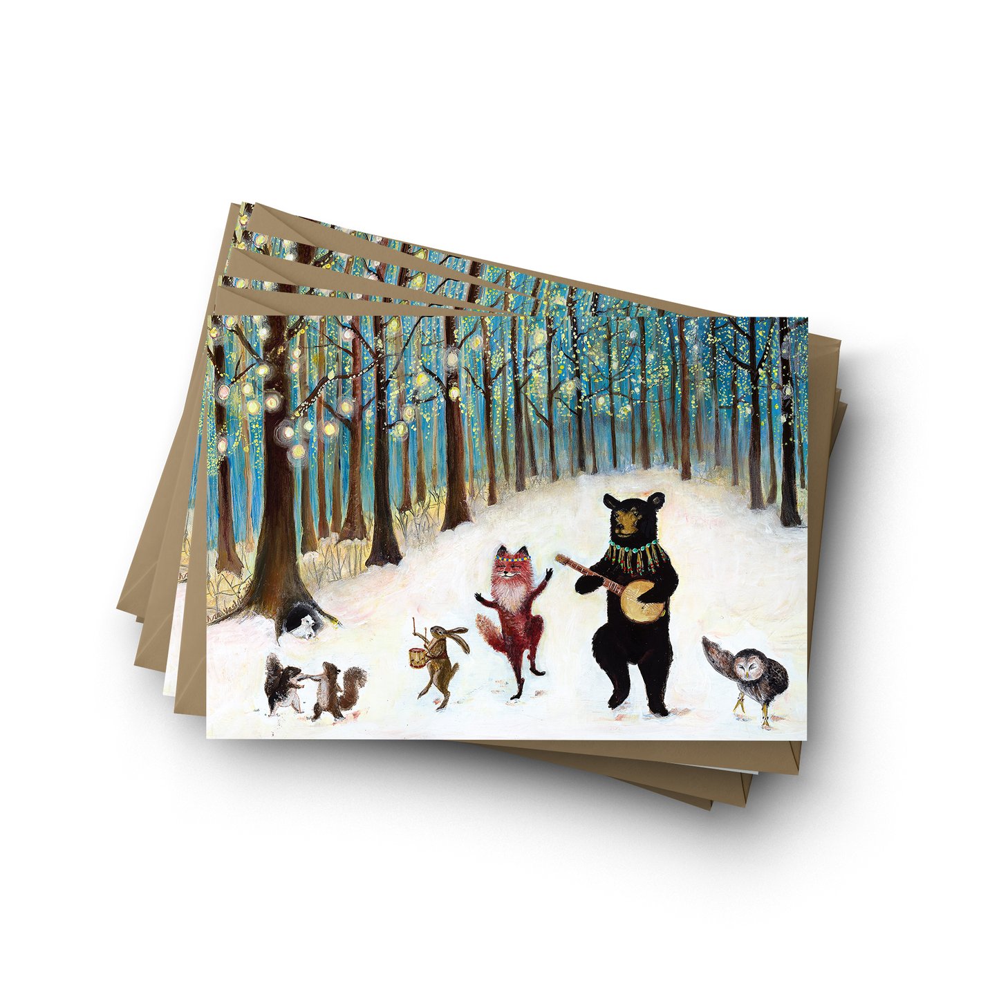 "Forest Festivities" Boxed Holiday Cards / Sets of 6 or 12: Set of 12